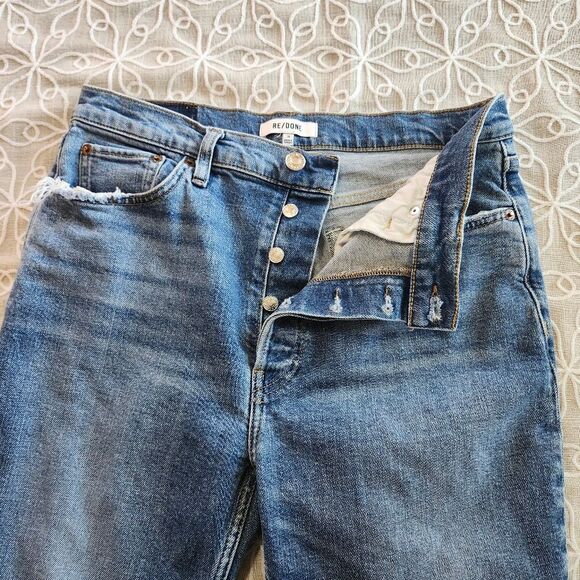 RE/DONE 90"s High Rise Ankle Crop Jeans Size 30 - Picture 3 of 16